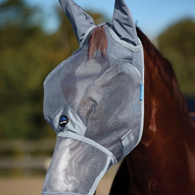 Weatherbeeta ComFiTec Durable Mesh Fly Mask With Ears & Nose (Grey)
