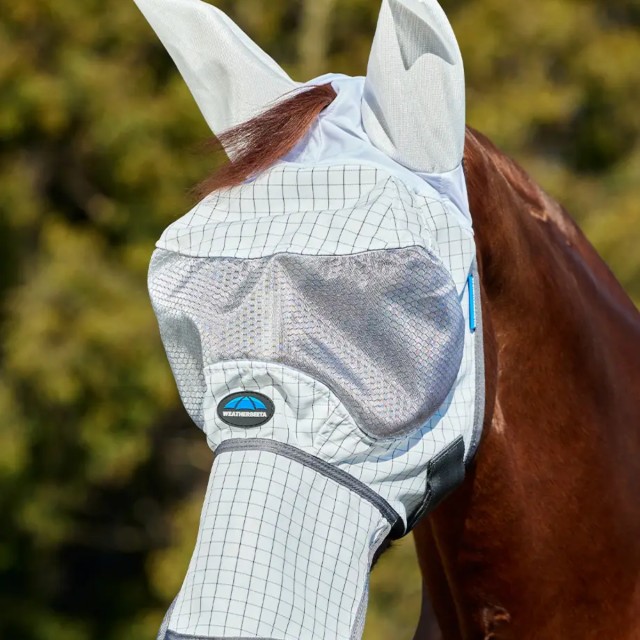 Weatherbeeta Hybrid Fly Mask (White/Charcoal)