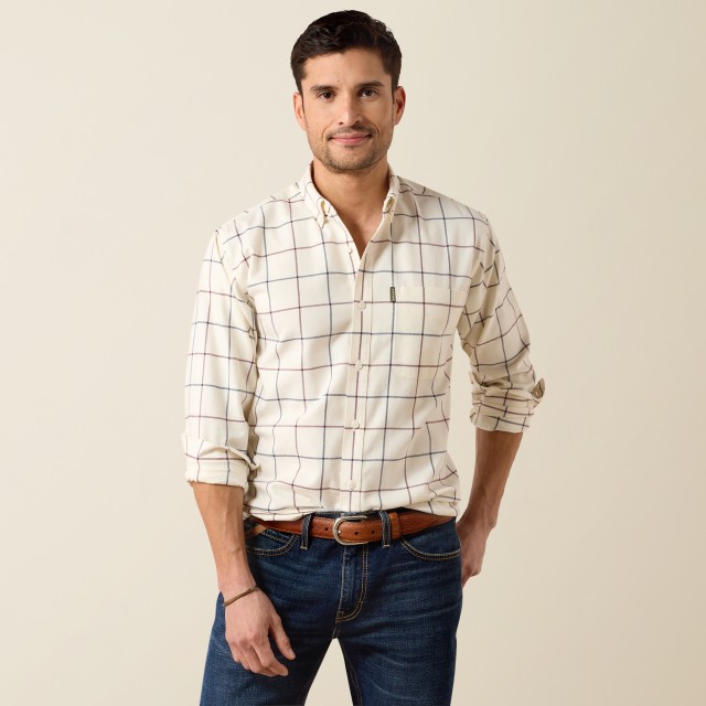 Ariat Mens Clement Shirt (Antique White Plaid)