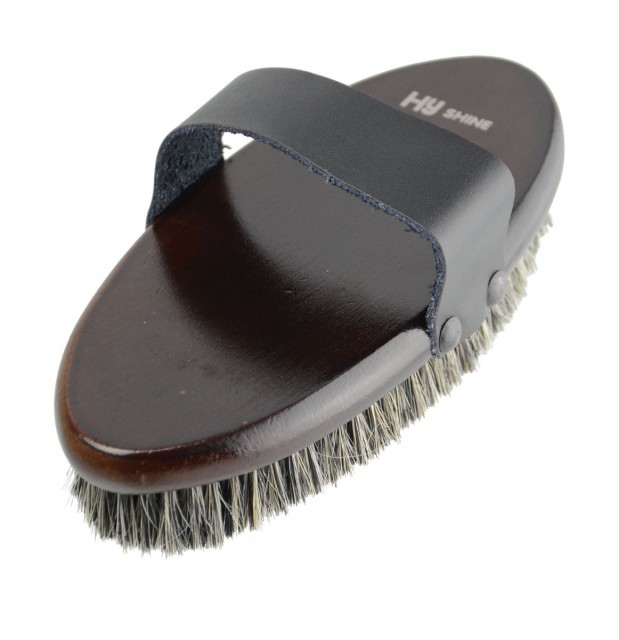 HySHINE Deluxe Body Brush with Horse Hair Mixed with Pig Bristles