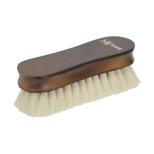 HySHINE Deluxe Wooden Face Brush with Goats Hair (White Goats Hair)