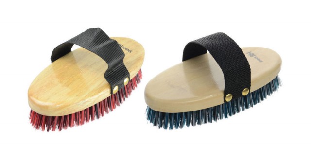 HySHINE Natural Wooden Body Brush (Navy/Red)