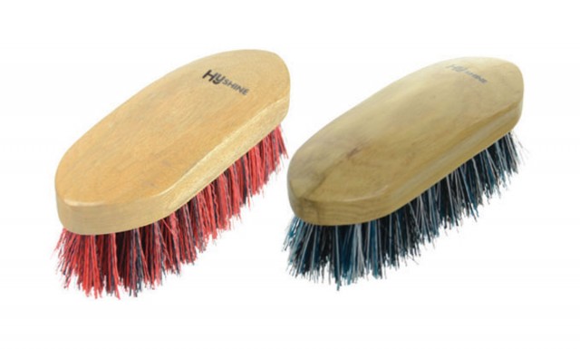 HySHINE Natural Wooden Dandy Brush Medium (Teal/Black/White)