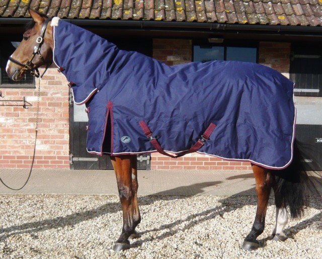 JHL Heavyweight Stable Combo Rug (Navy & Burgundy)