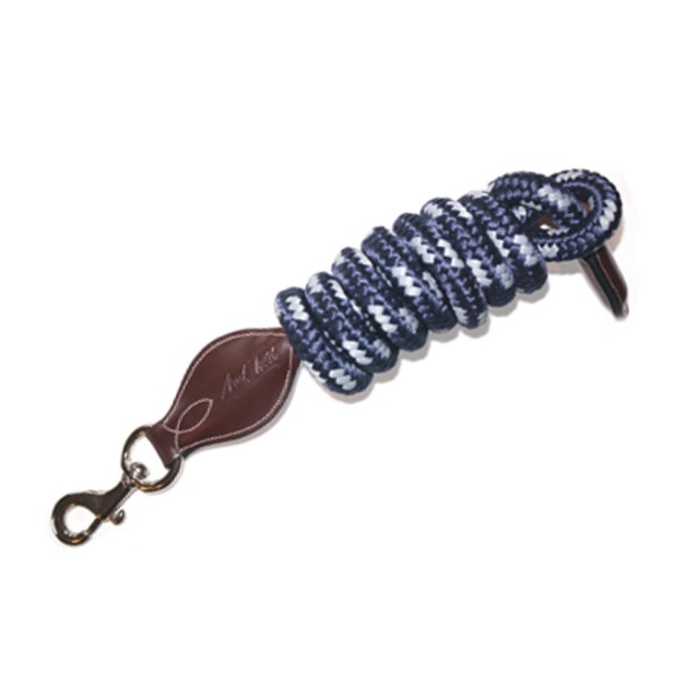Mark Todd Performance Leather/Nylon Lead Rope (Black & Navy)