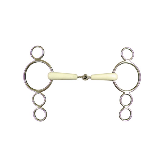 JHL Pro Steel Flexi Continental 4-Ring Jointed Snaffle