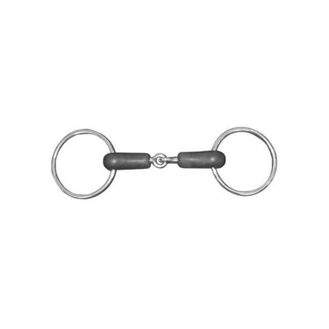 JHL Pro Steel Rubber Covered Loose Ring Jointed Snaffle