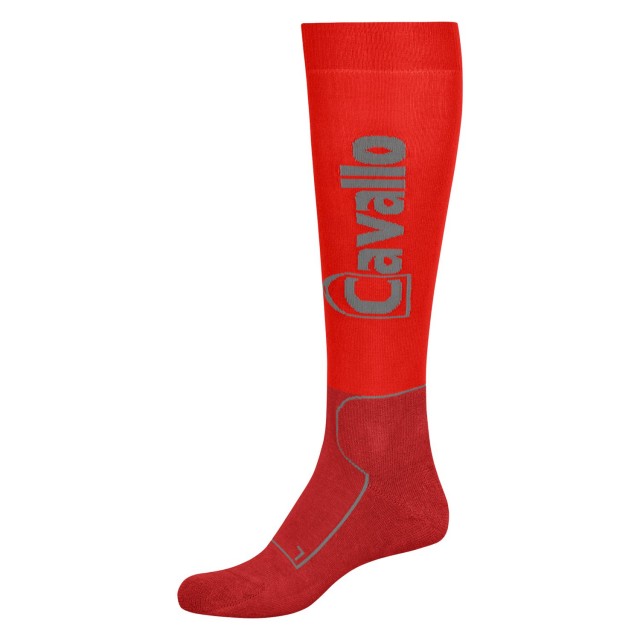 Cavallo Unisex Functional Long Socks (Chilli/Silver)