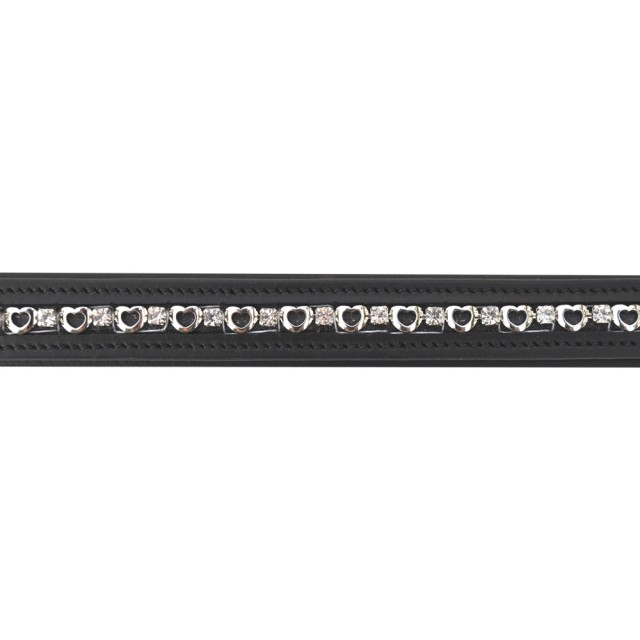 JHL Heart & Diamante Browband (Black)
