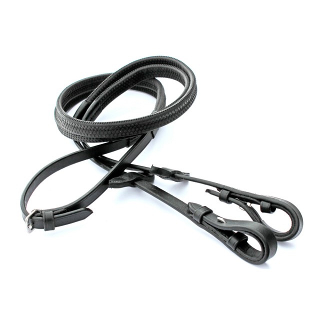 JHL PRO Rubber Grip Reins (Black)