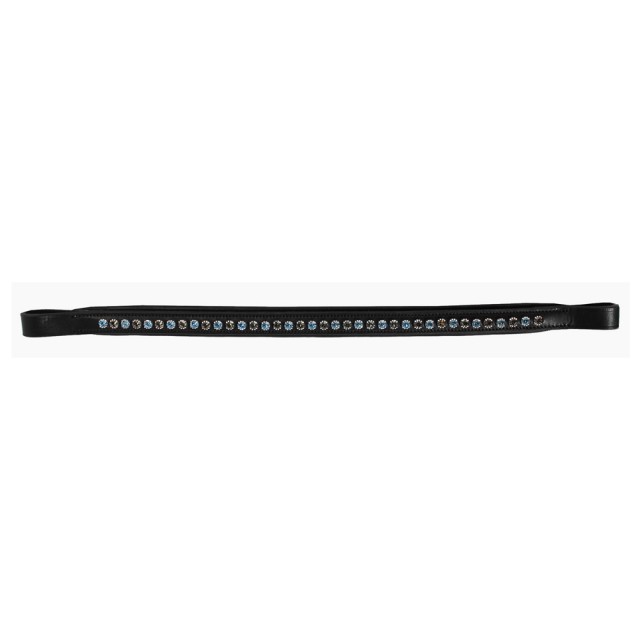 JHL Baby Blue & Black Diamante Padded Browband (Black)