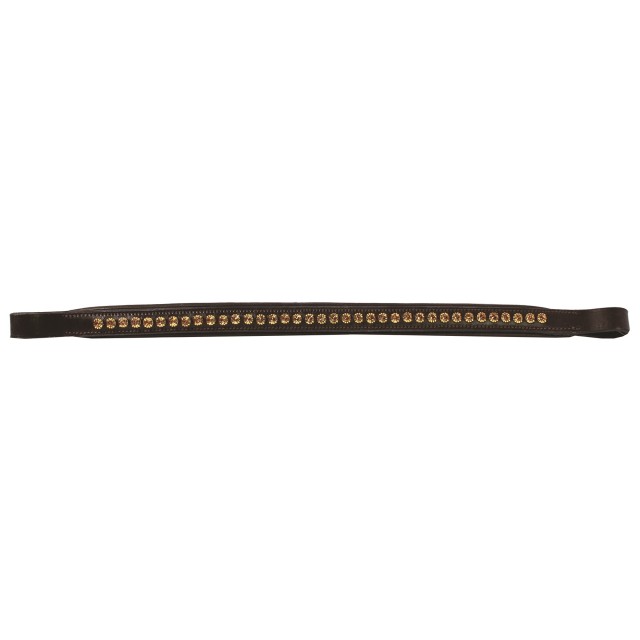 JHL Topaz Diamante Padded Browband (Brown)