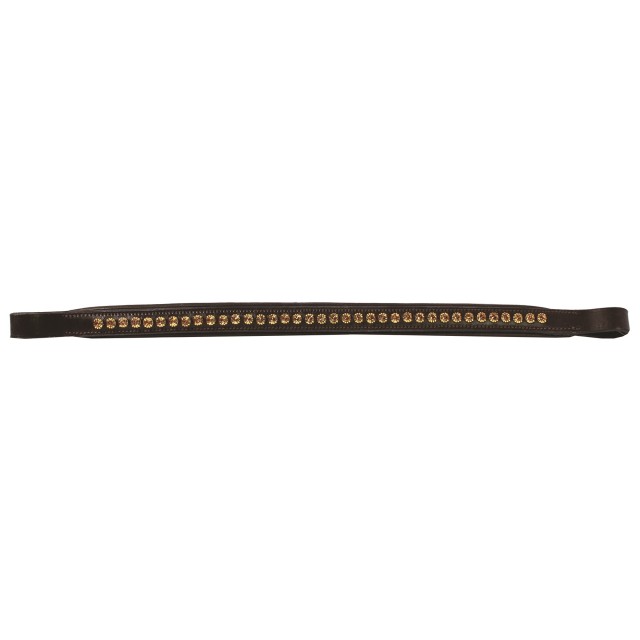 JHL Topaz Diamante Padded Browband (Brown)