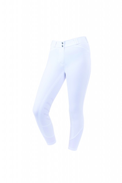 Dublin Ladies Prime Gel Knee Patch Breeches (White)