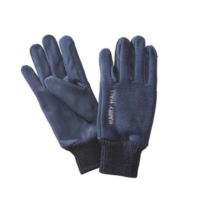 Harry Hall Fleece/Domy Suede Gloves (Navy)