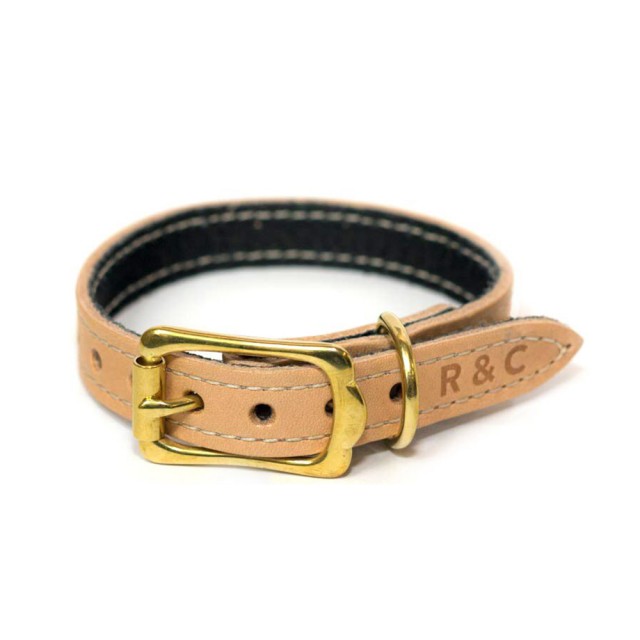 Ralph & Co Verona Leather Dog Collar (Oyster)