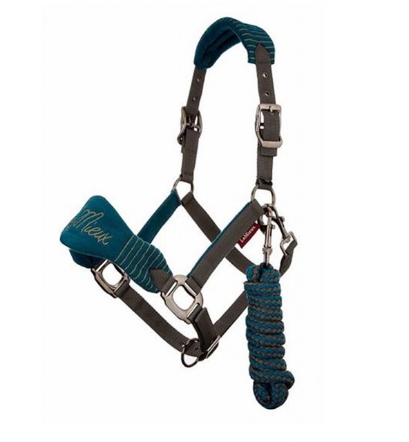 LeMieux Vogue Fleece Headcollar & Leadrope (Peacock/Grey)