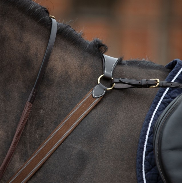 Mark Todd 3-Point Breastplate (Havana/Brass fittings)