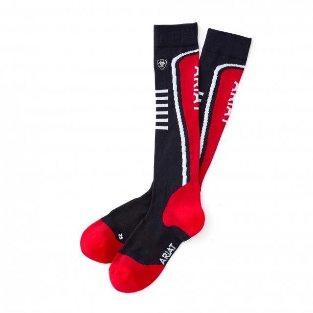 AriatTek Slimline Performance Socks (Navy/Red)