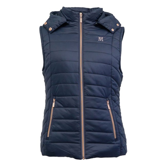 Mark Todd Women's Winter Padded Gilet (Navy/Rose Gold)