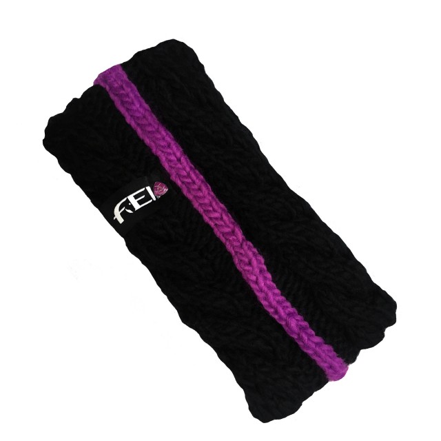 Ariat FEI Cable Knit Headband (Black/FEI Purple)