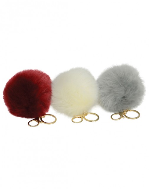 Green House Fluffy Pom Pom Key Ring