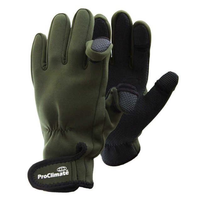 Anglers Neoprene Gloves (Olive)