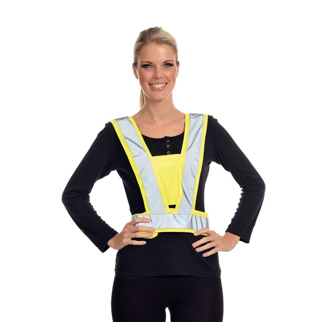Equisafety Adults Reflective Hi-Vis Adjustable Body Harness (Yellow)