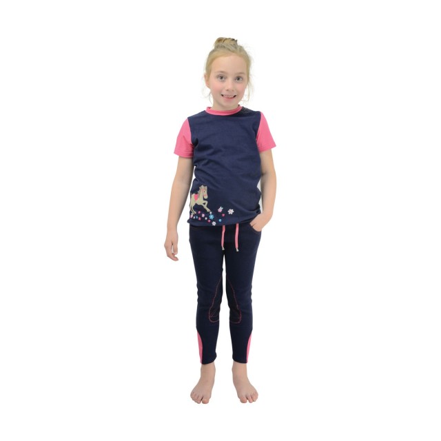 Little Rider Felicity Flower Tshirt (Fuchsia Pink/Navy)