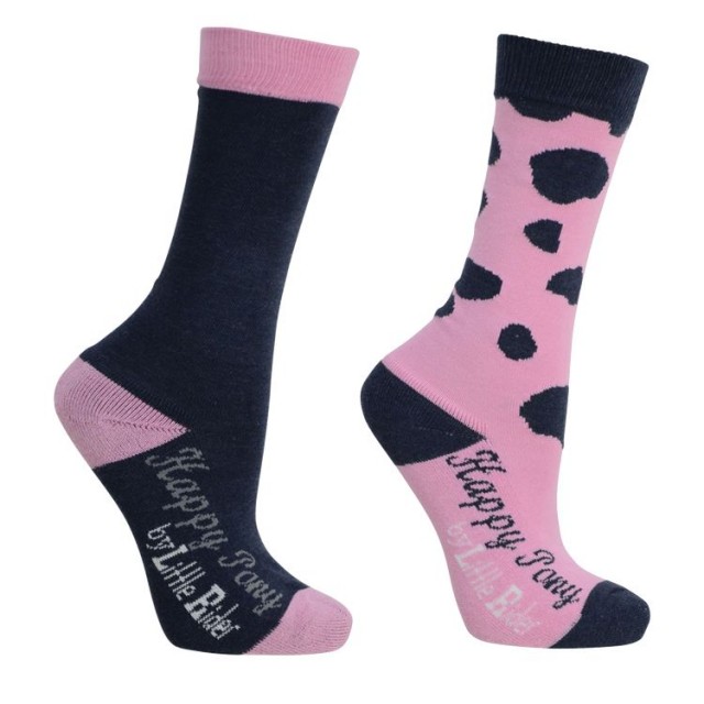 Little Rider Molly Moo Socks (Pack of 2)  (Sachet Pink/Black Iris)