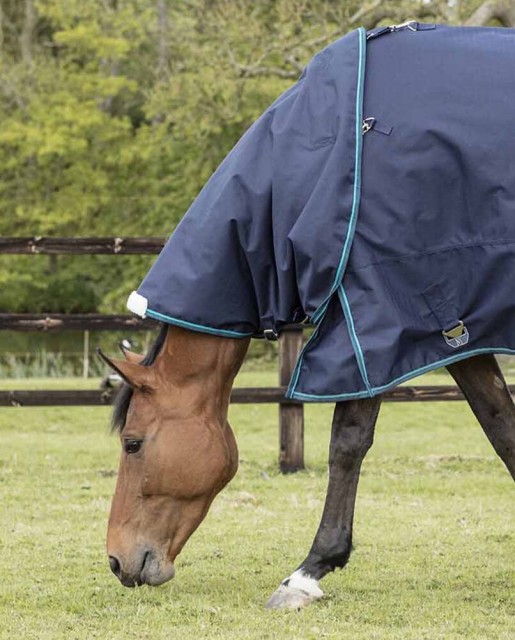 Mark Todd Turnout Rug Lightweight Neck Cover (Navy/Jade)