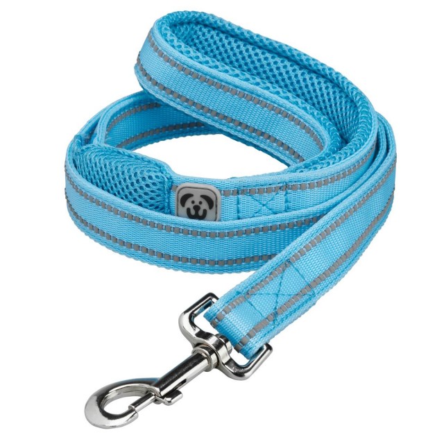 Woofmasta Hi-Viz Flashing Dog Lead (Aqua)