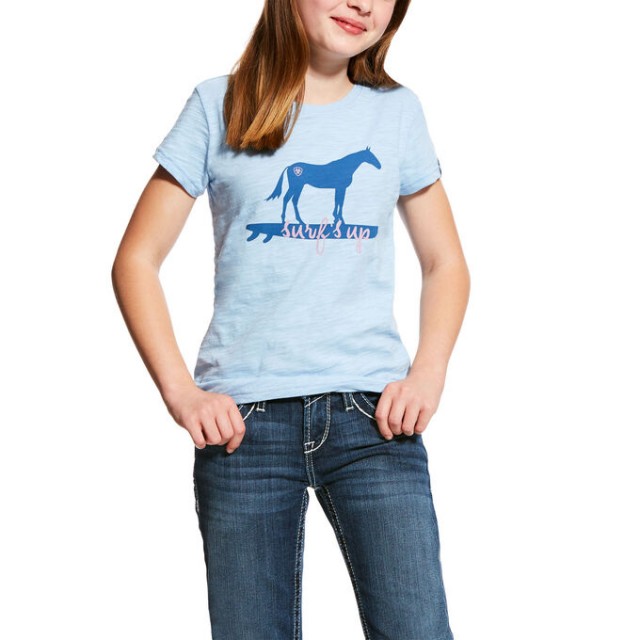 Ariat (Sample) Girl's Surf's Up Tee (Powder Blue)