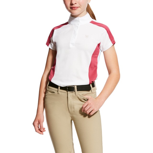 Ariat (Sample) Girl's Aptos Colourblock Show Shirt (White/Rose Violet)