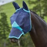 Weatherbeeta Comfitec Fine Mesh Mask With Ears & Nose (Navy/Turquoise)