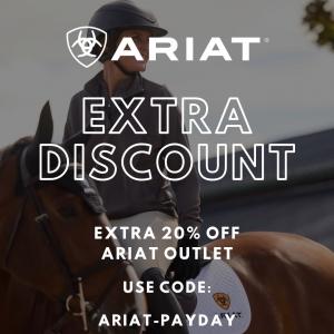 Save an extra 20% off in our Ariat Outlet Sale! Simply enter the following code at the checkout: ARIA...